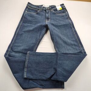 Wrangler NEW Men's Straight Fit Stretch Jeans 32x34 Dark Blue